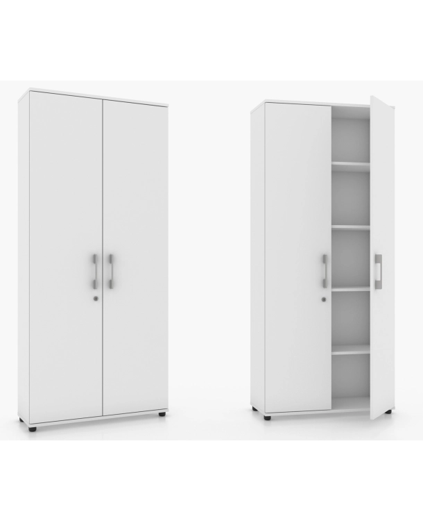 Szafa biurowa G 80 2d biała / szara zamykana na klucz rodo